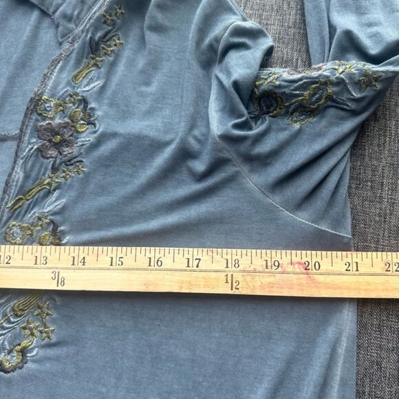 POL Dress Blue Long Sleeve Embroidered Boho Tunic Size Large - Picture 10 of 14